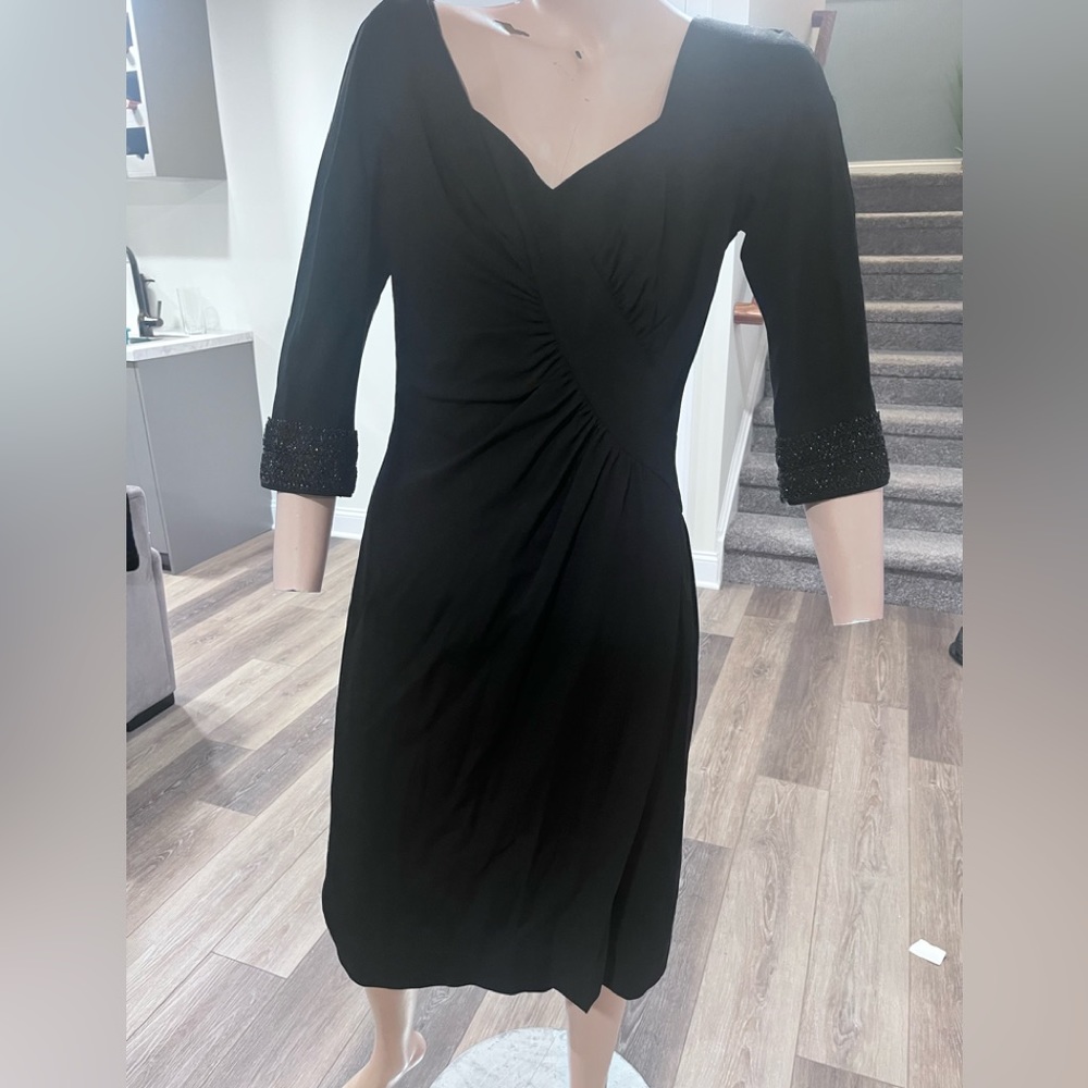 Vintage 1950s Dorothy O’Hara Black Sparkly Crepe Beautiful Black Dress